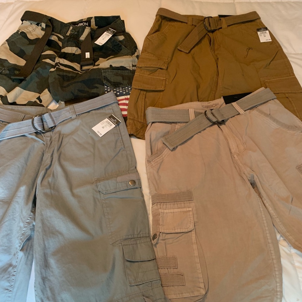4 pairs of cargo shorts
